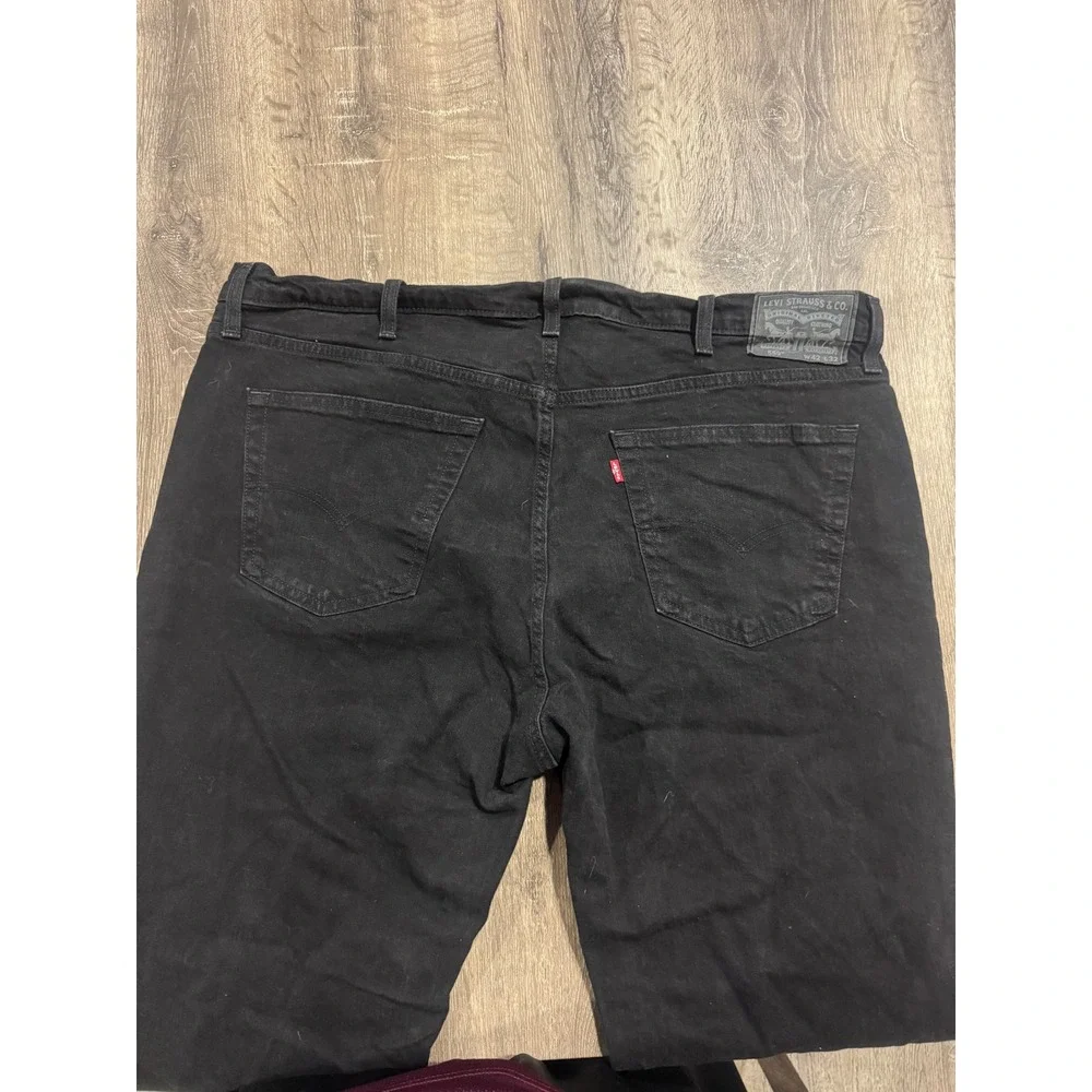 Levis 559 Relaxed Straight Jeans Mens 42x32 Black WaterLess Denim Pants